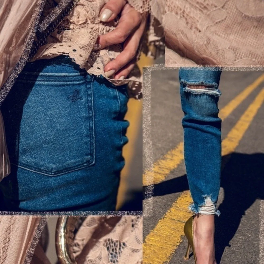 DL1961 Revolve Farrow Ankle Instaslim Distressed Skinny Jeans NWT